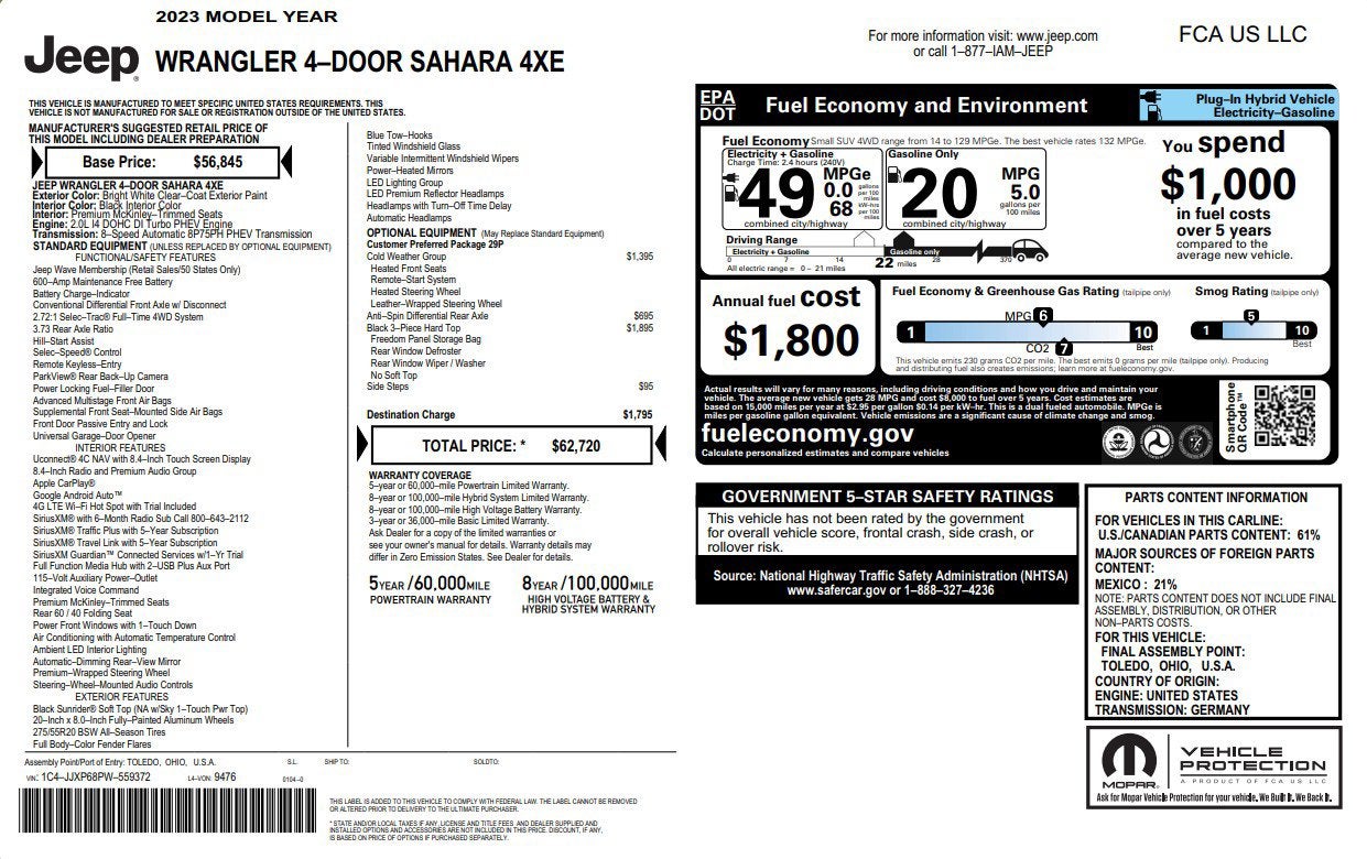 2023 Jeep Wrangler 4xe Sahara