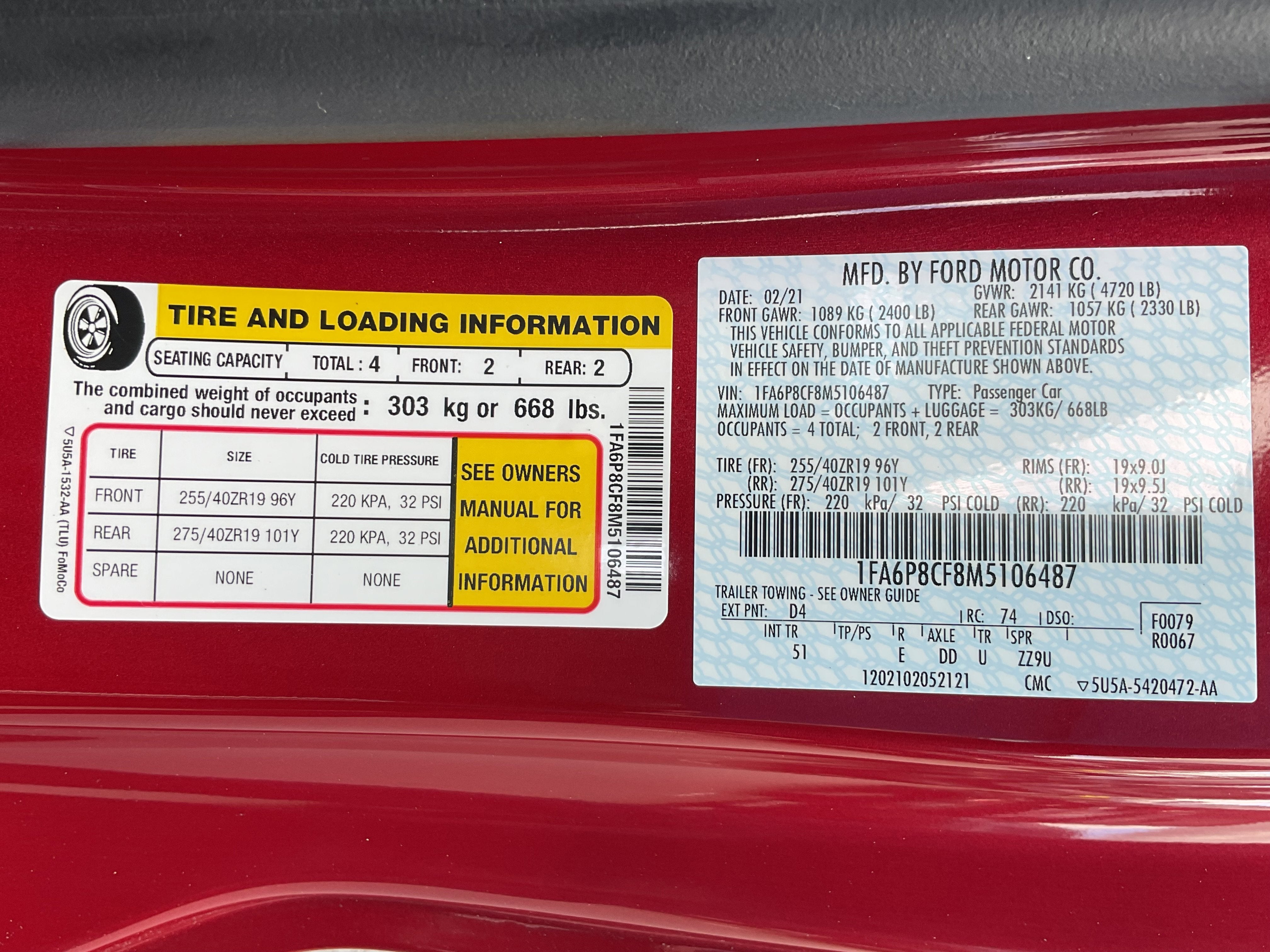 2021 Ford Mustang GT Premium w/ Performance Package