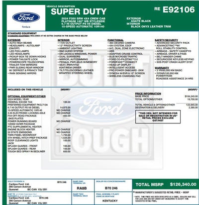 2024 Ford Super Duty F-350 SRW Platinum High Output Diesel 4x4