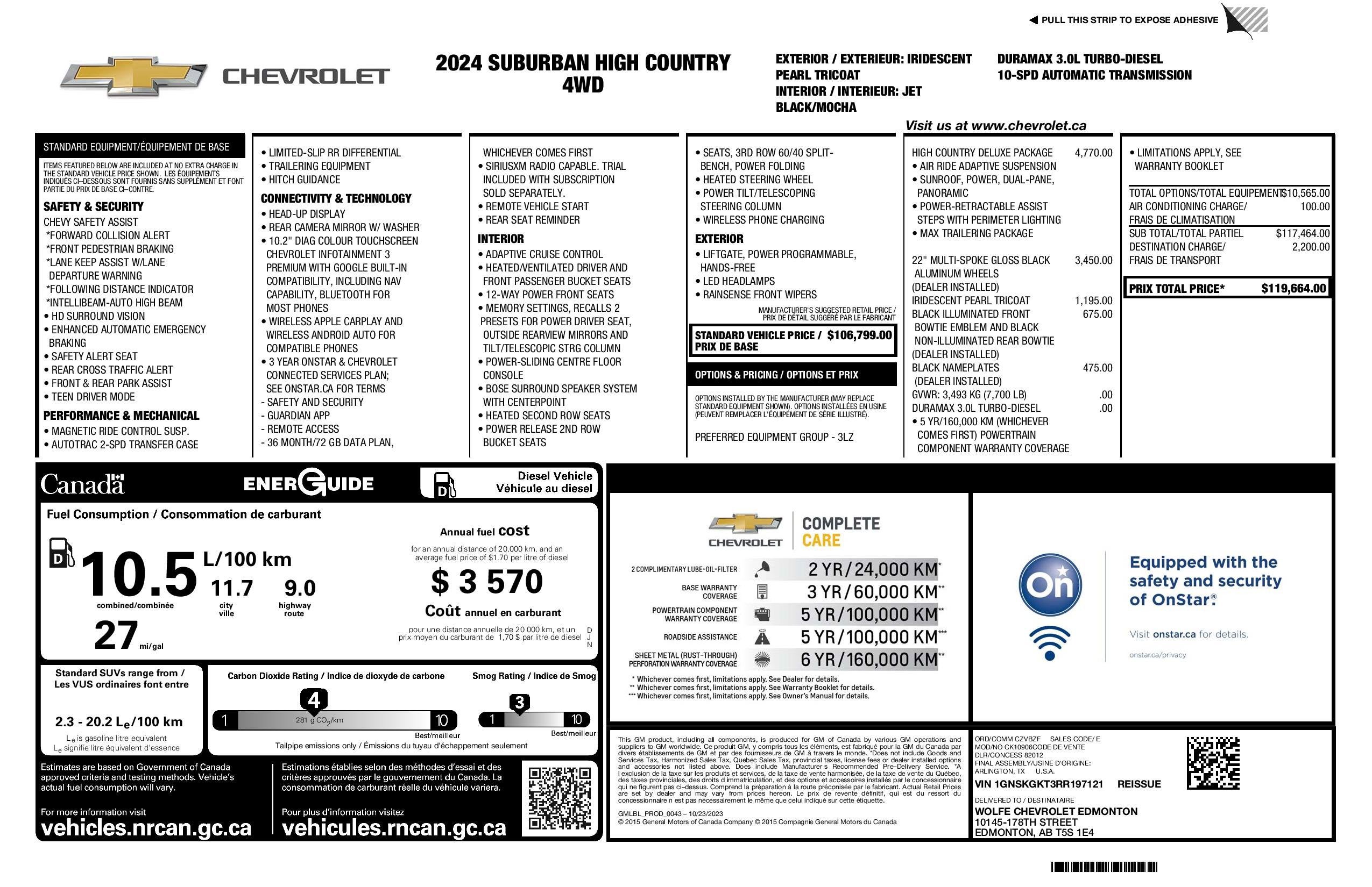 2024 Chevrolet Suburban High Country 4x4 Diesel
