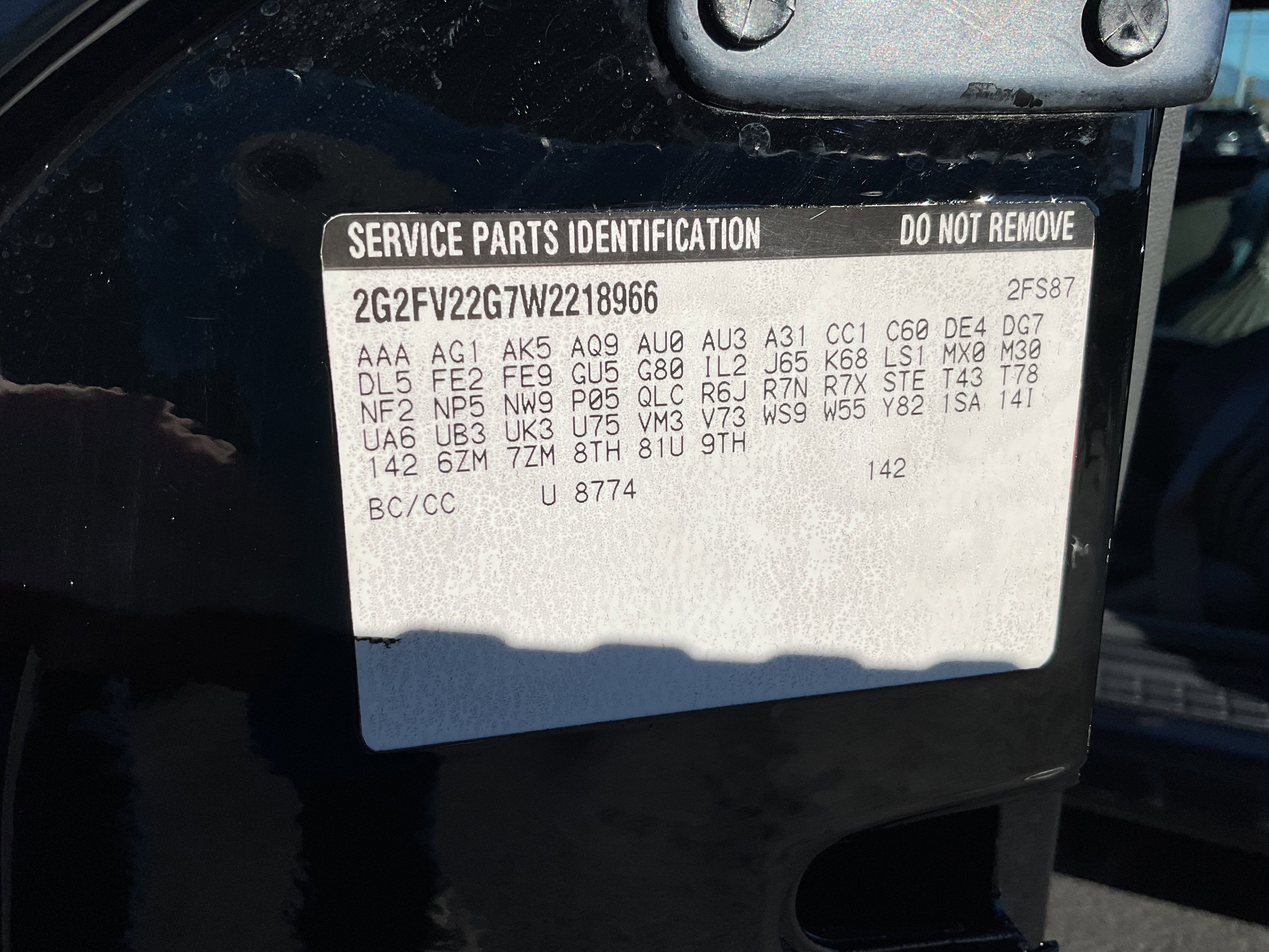 1998 Pontiac Firebird Trans Am 5.7 Liter V8